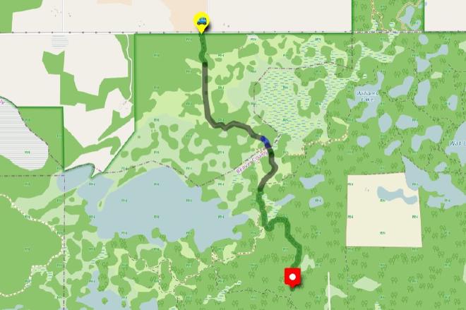 Hike route: Francis Edward Williams Trailhead to the Ministik Fire Tower