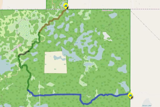 Hike route: UofA Access Road Gate to Stove Lake via Ministik Fire Tower
