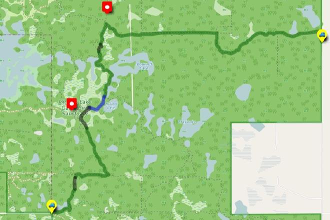 Hike route: Stove Lake to Mandy Lake Parking