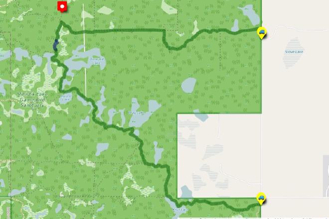 Hike route: Stove Lake to Fairbrother Corner