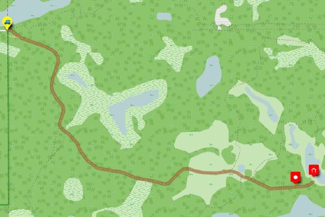 Hike route: Mandy Lake Parking to Old Shelter