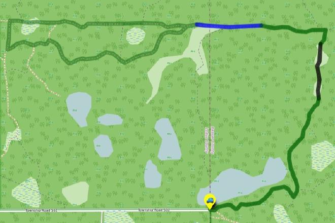 Hike route: North of Township Road 502 Loop