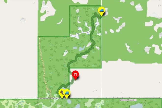 Hike route: Waskahegan Berg Section Out & Back